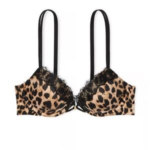 Victoria's Secret Leopard Print Bra with Black Lace